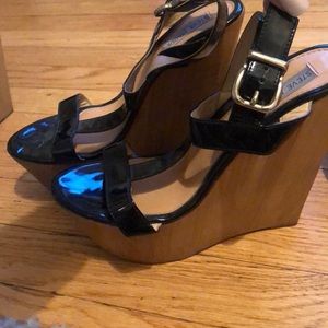 Black Steve Madden platform wedges